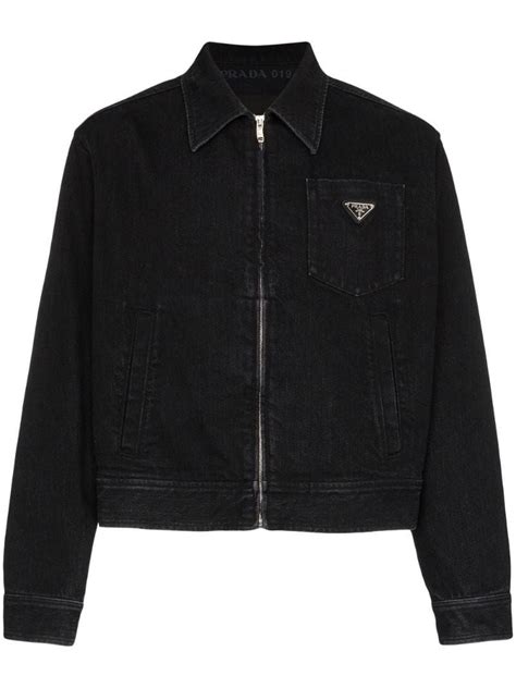 prada black jeans jacket
